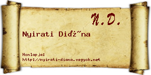 Nyirati Diána névjegykártya